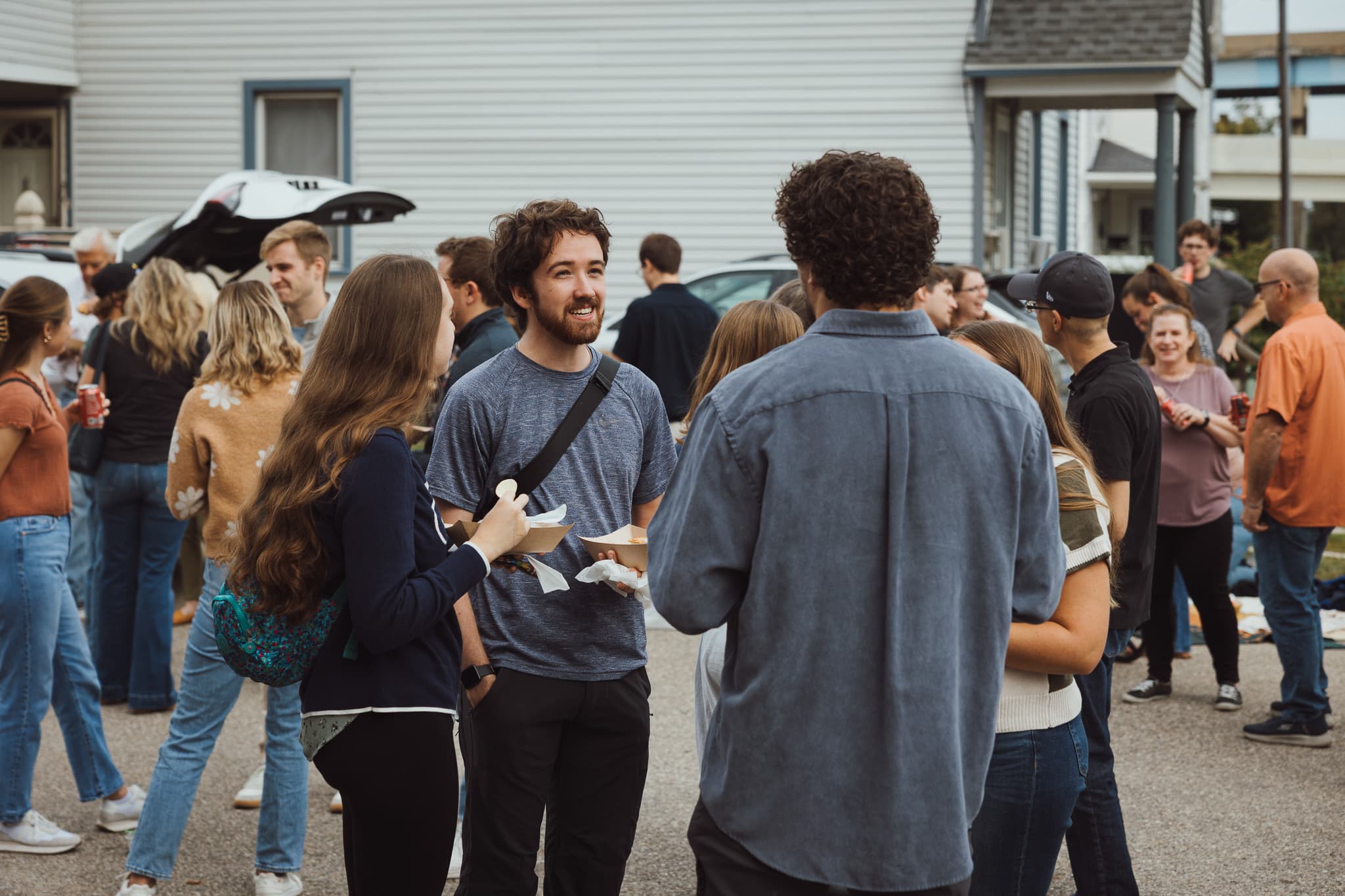 River City Church people gathering outside after church